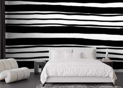 Grunge brush pattern. Texture. White and black vector. Wall mural