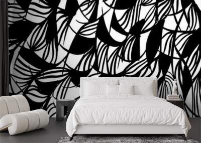 Grunge brush pattern. Texture. White and black vector. Wall mural