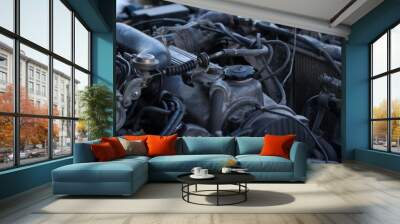 car engine close up Wall mural