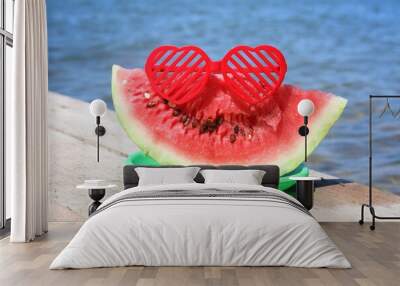 watermelon on the beach Wall mural