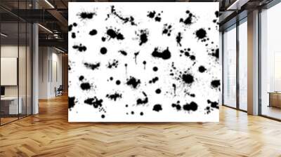 A set of black spots of paint. Vector illustration Wall mural