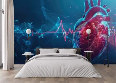 Human Heart 3D illustration Wall mural