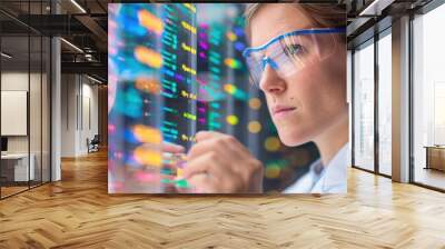 Laboratory technician analyzing genetic data  Wall mural