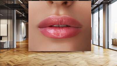 Permanent Make-up on her Lips. Wall mural