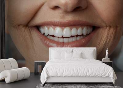 close up of a woman mouth with a smile Wall mural