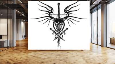 knight_dragon_skull Wall mural