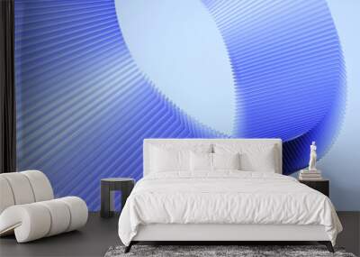 Circle made of glass shapes. 3d rendering. Wall mural