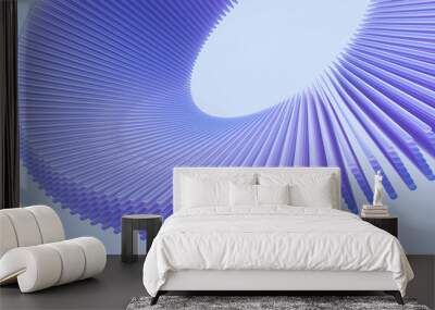 Circle made of glass shapes. 3d rendering. Wall mural