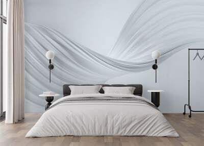 Twisted shape 3d render. White elegant background. Wall mural