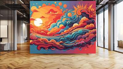 Summer landscape Wall mural