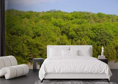 Trees and forest on the beach, on a Sunny day Wall mural