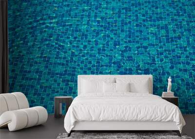 Beautiful sun reflections of water in the pool. Summer. Flight holidays. Blue water. Wall mural