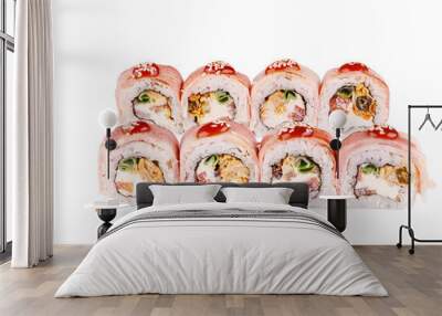 rolls on white background for food delivery website menu 2 Wall mural