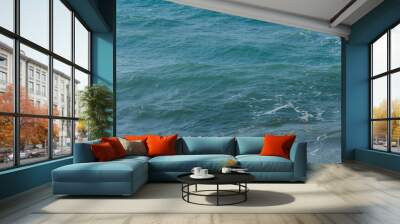 Sea water surface texture. Deep sea waves Wall mural