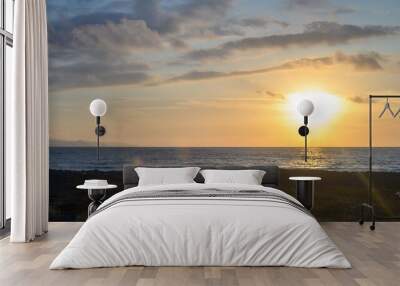 sunset sky on the Mediterranean coast on the island of Cyprus 2 Wall mural