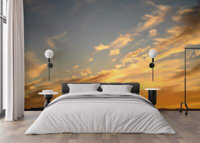 Vibrant sunset sky background during golden hour, sunset, golden hour, sky, background 2 Wall mural