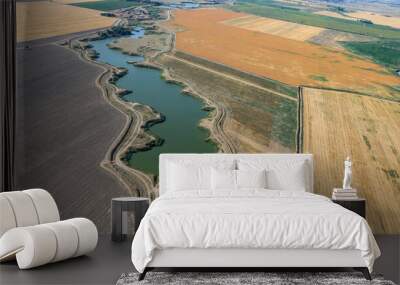 Agricultural field in Almaty region in Kazakhstan Wall mural