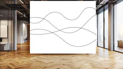 black line wave in abstract style on white background. curved lines. abstract art background vector. Wall mural