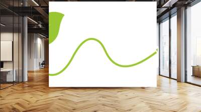 Cable and leaf vector icon. Electric cable with green leaf. Save ecology. Renewable energy.  Wall mural