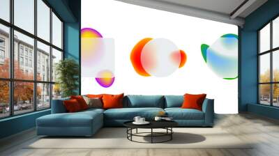 Glassmorphism style shapes vector illustration. Blurred shape on glassmorphic element. Wall mural