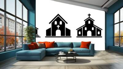 Set of church building vector icons. Christianity, sanctuary, holy, religious symbols. Vector 10 Eps. Wall mural