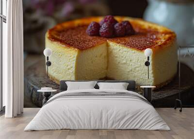 Cheesecake with berries Wall mural