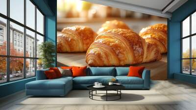 pastries and croissants. Wall mural