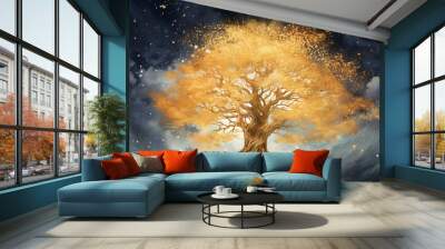 The golden tree Wall mural