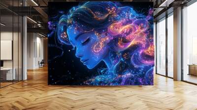 The zodiac sign is Virgo. Wall mural