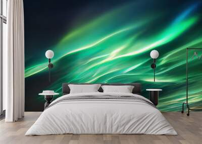 Hologram motion striped light effect with fluid color. Abstract shining wave background. Magic screen design. Wall mural