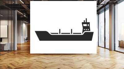 cargo ship icon set. sea transportation symbols. oil tanker and lng tanker Wall mural