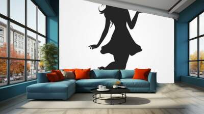 glamour young girl silhouette. lady icon. woman symbol Wall mural