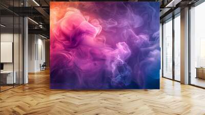 Multicolored generative AI illustration of picturesque full frame backdrop of abstract fantastic dense smoke of different shades Wall mural