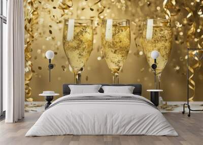 champagne glasses on the table Wall mural