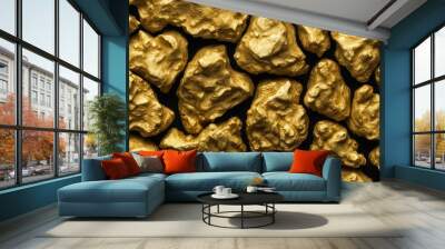 Gold nuggets, background Wall mural