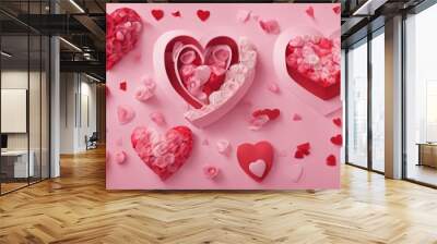 hearts background Wall mural