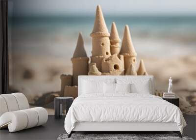 sand castle on the ocean Wall mural