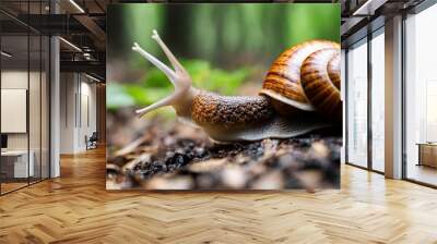 snail on a leaf Wall mural