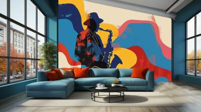 Celebrate International Jazz Day with vibrant performances and cultural diversity. Wall mural