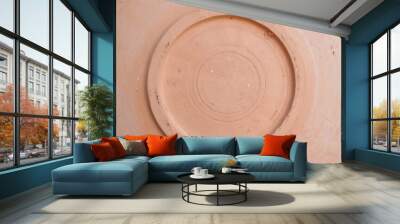 Close up of round earthenware bottom copy space Wall mural