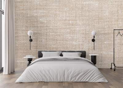 Textured background from natural linen fabric, natural color.  Wall mural