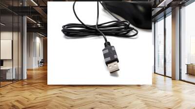 a close-up usb cable for a computer mouse. Wall mural