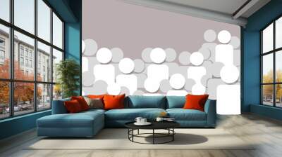 Vector flat group of people. Avatar, user profile, person icon, gender neutral silhouette, profile picture. Suitable for social media profiles, icons, screensavers and as a template Wall mural