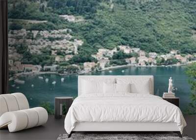 view of the sea from the mountain in Kotor in Montenegro  Wall mural