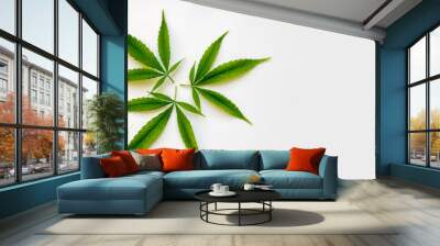 green fresh marijuana leaves Wall mural