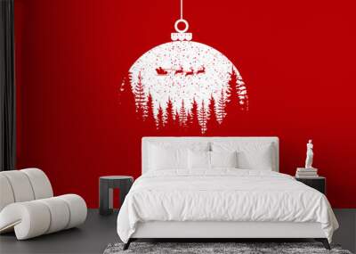 Merry Christmas background. gift, confetti, golden snowflake and Xmas balls.christmas mockup. 2020 happy new year. merry christmas gift card. Wall mural