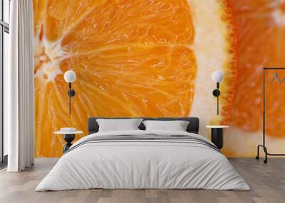 The flesh is juicy orange closeup Wall mural