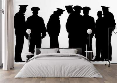 People of special police force on white background Wall mural