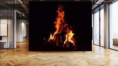 fire in fireplace Wall mural