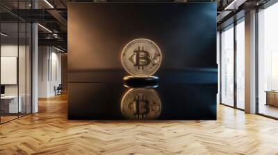 Bitcoin, Money, Currency, Investments, Business, Work, Dollar, Euro, Cryptocurrency  Wall mural